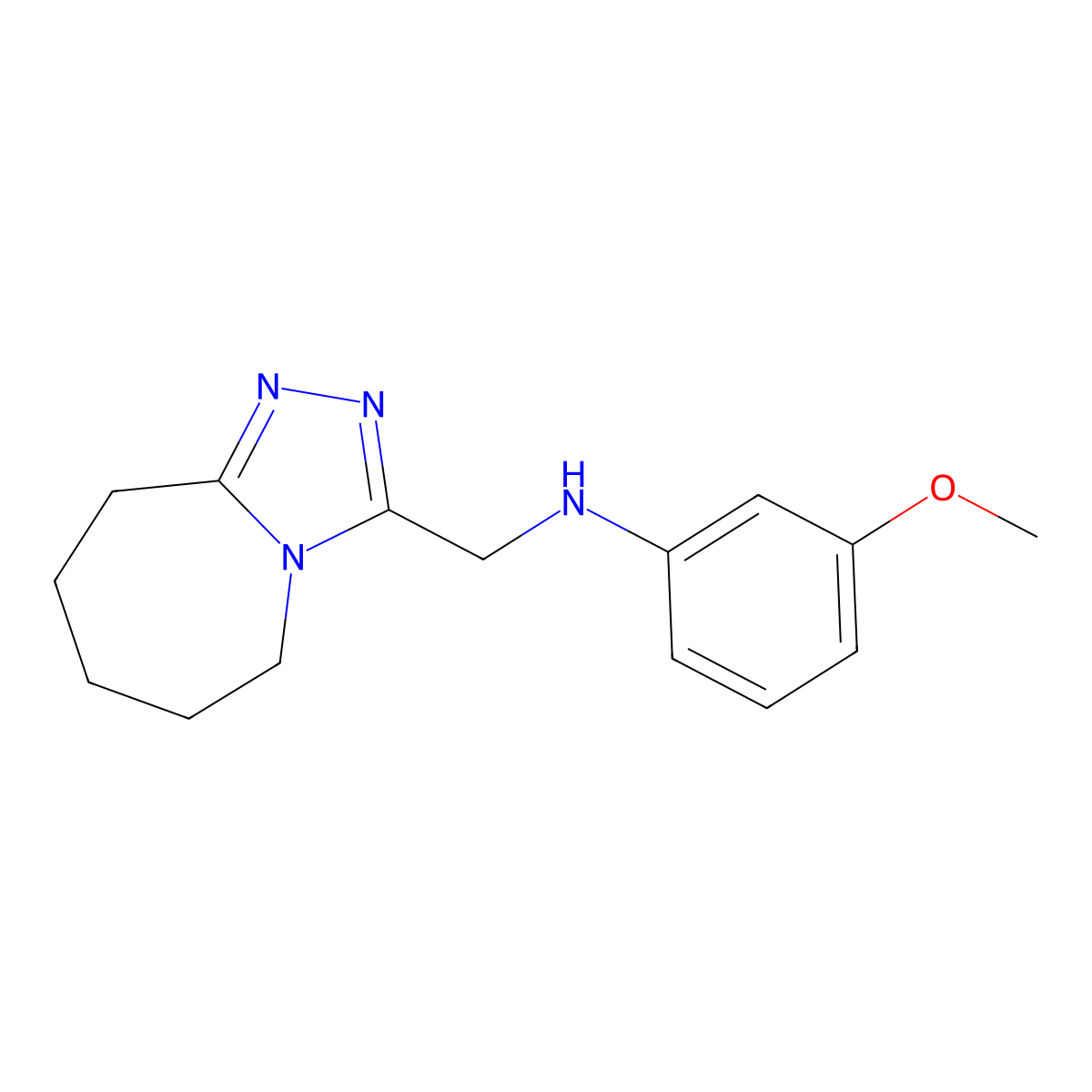 3-methoxy-N-({5H,6H,7H,8H,9H-[1,2,4]triazolo[4,3-a]azepin-3-yl}methyl)aniline molecular structure, CAS 750614-22-3