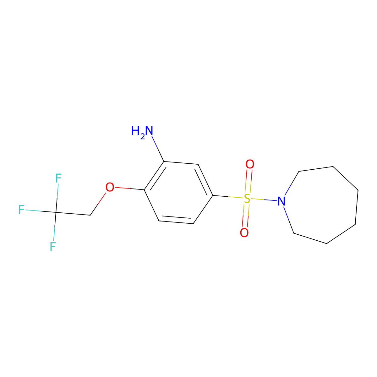 5-(Azepane-1-sulfonyl)-2-(2,2,2-trifluoroethoxy)aniline molecular structure, CAS 750614-97-2