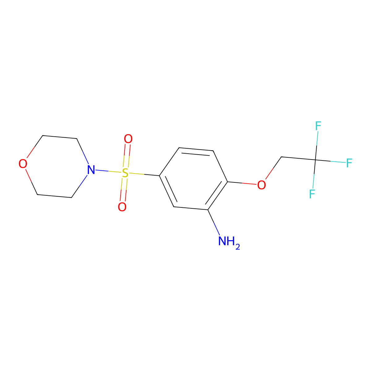 5-(Morpholine-4-sulfonyl)-2-(2,2,2-trifluoroethoxy)aniline molecular structure, CAS 750615-01-1