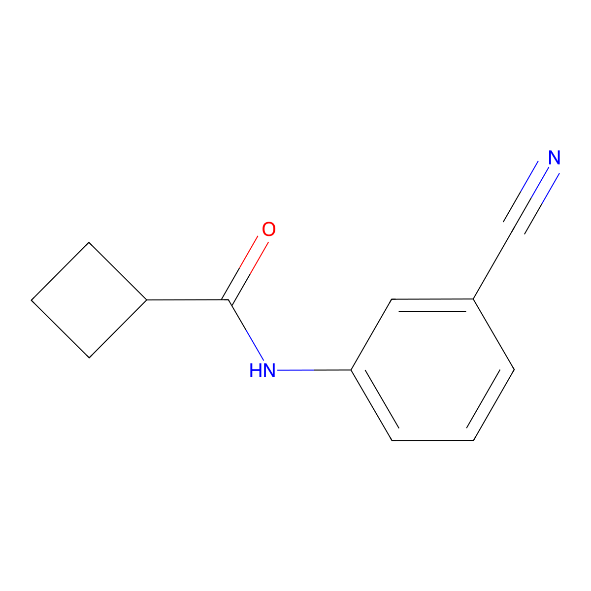 N-(3-cyanophenyl)cyclobutanecarboxamide molecular structure, CAS 750620-46-3