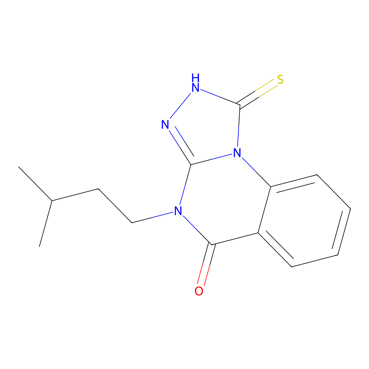 4-(3-methylbutyl)-1-sulfanyl-4H,5H-[1,2,4]triazolo[4,3-a]quinazolin-5-one molecular structure, CAS 750624-62-5