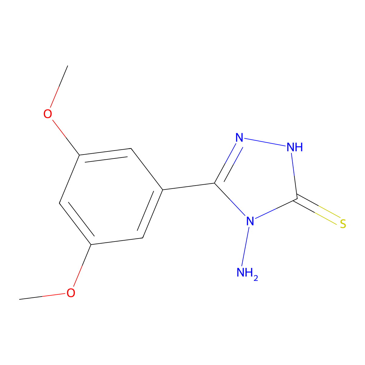 4-amino-5-(3,5-dimethoxyphenyl)-4H-1,2,4-triazole-3-thiol molecular structure, CAS 750624-63-6