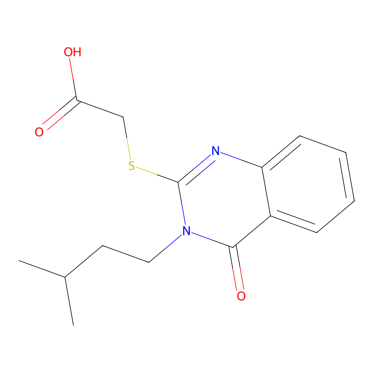 2-{[3-(3-Methylbutyl)-4-oxo-3,4-dihydroquinazolin-2-yl]sulfanyl}acetic acid molecular structure, CAS 750624-64-7