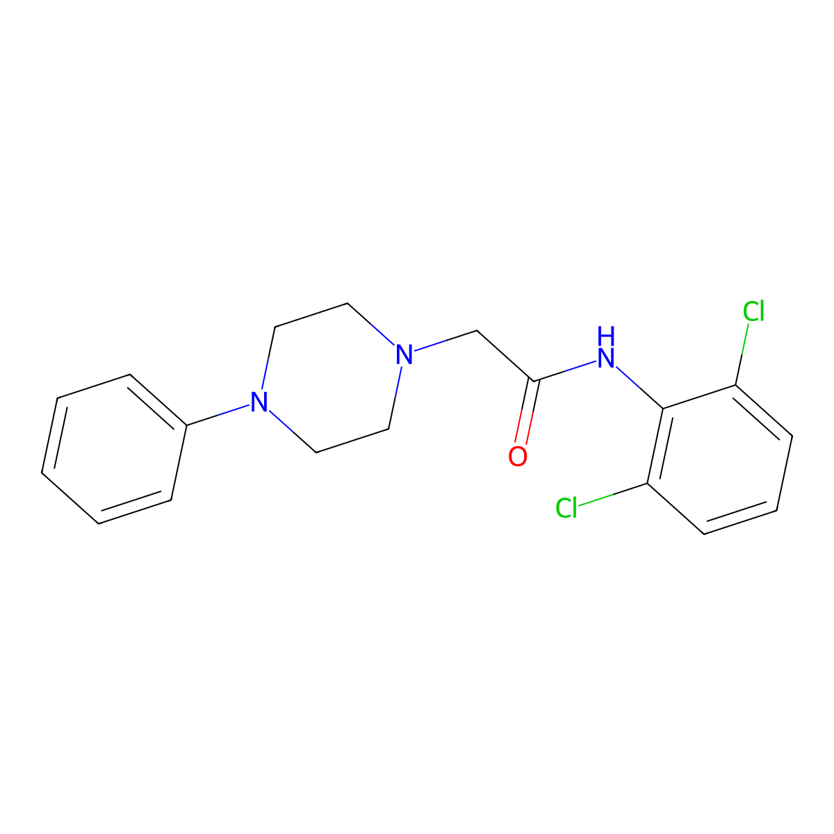 N-(2,6-dichlorophenyl)-2-(4-phenylpiperazin-1-yl)acetamide molecular structure, CAS 750626-35-8