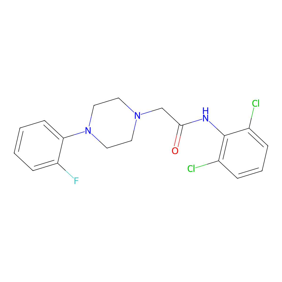 N-(2,6-dichlorophenyl)-2-[4-(2-fluorophenyl)piperazin-1-yl]acetamide molecular structure, CAS 750626-47-2