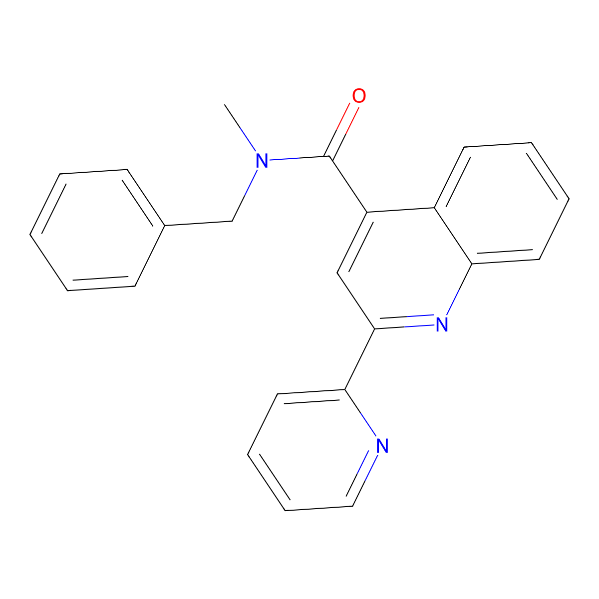 N-benzyl-N-methyl-2-(pyridin-2-yl)quinoline-4-carboxamide molecular structure, CAS 750627-58-8