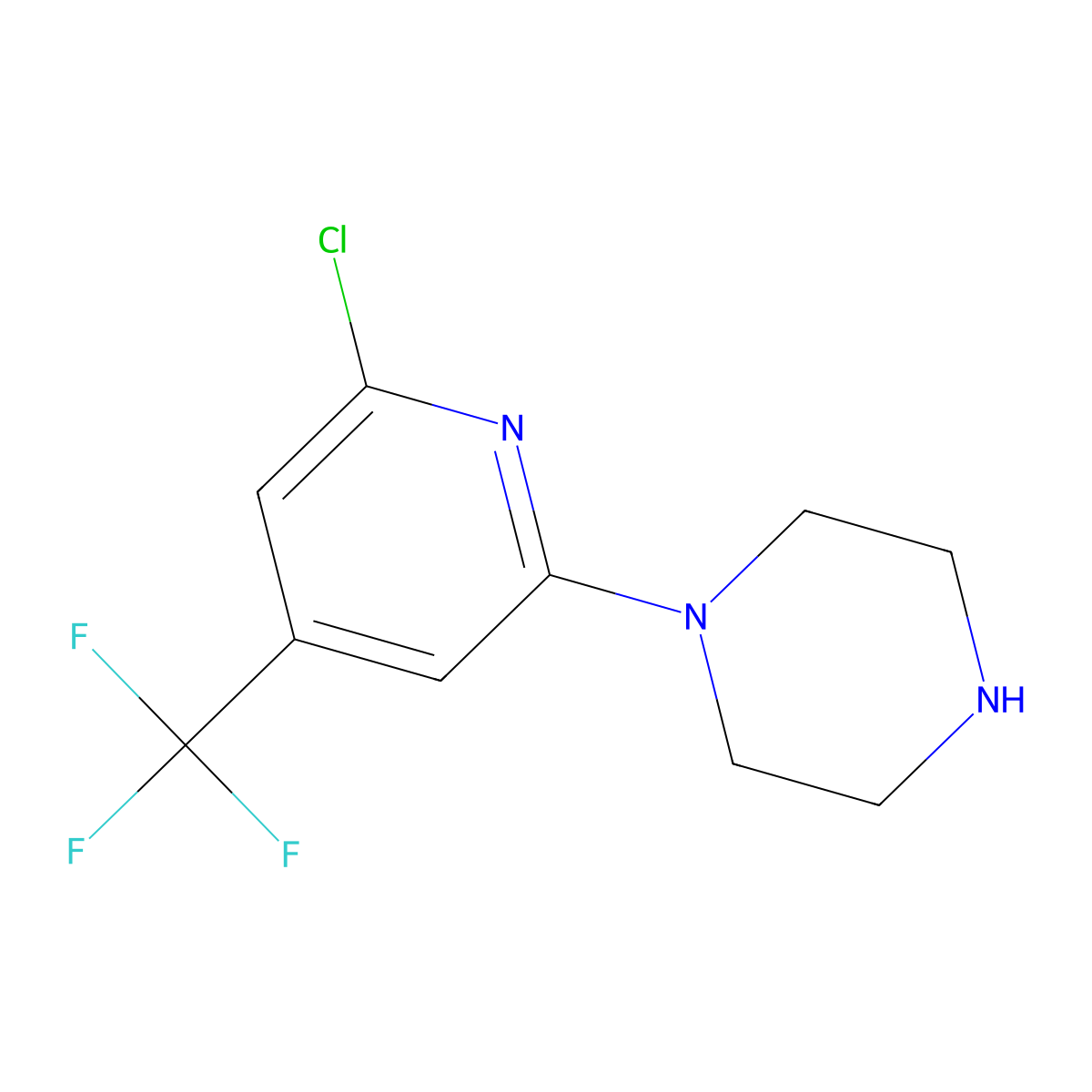 1-[6-Chloro-4-(trifluoromethyl)pyridin-2-yl]piperazine molecular structure, CAS 750628-50-3
