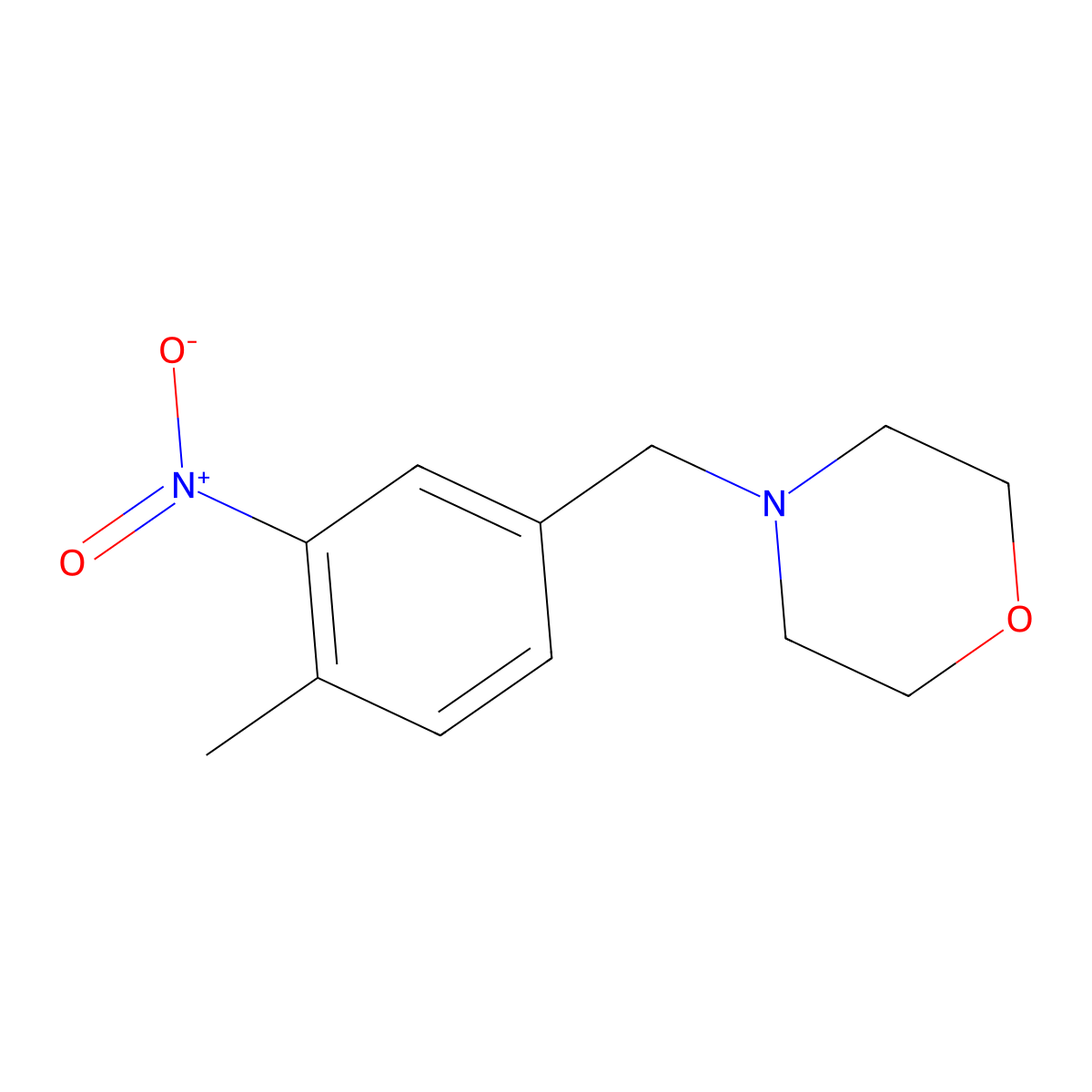 N-(4-methyl-3-nitrobenzyl)morpholine molecular structure, CAS 750632-03-2