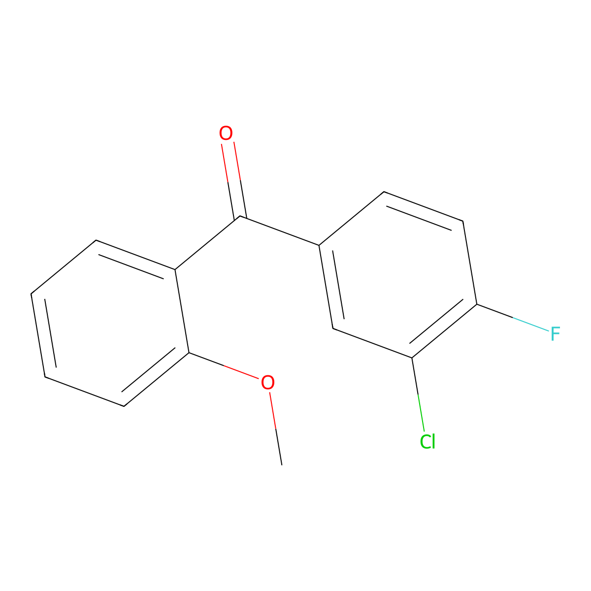 3-Chloro-4-fluoro-2'-methoxybenzophenone molecular structure, CAS 750633-57-9