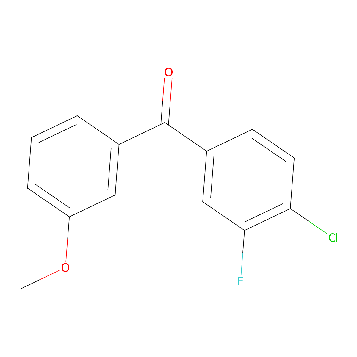4-Chloro-3-fluoro-3'-methoxybenzophenone molecular structure, CAS 750633-76-2