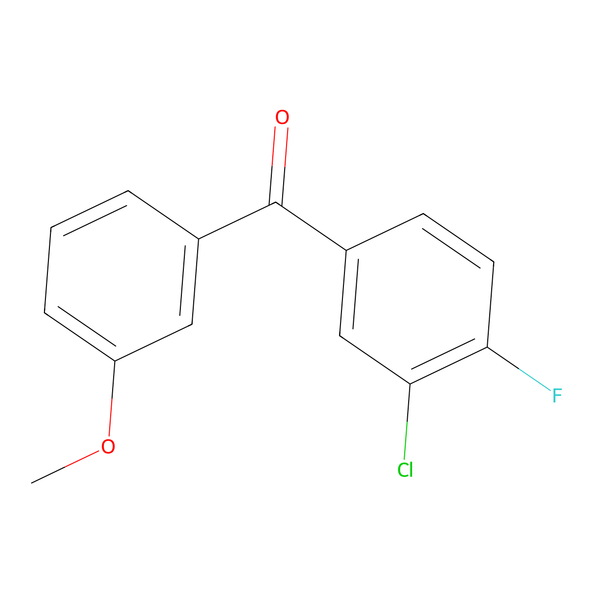 3-Chloro-4-fluoro-3'-methoxybenzophenone molecular structure, CAS 750633-77-3