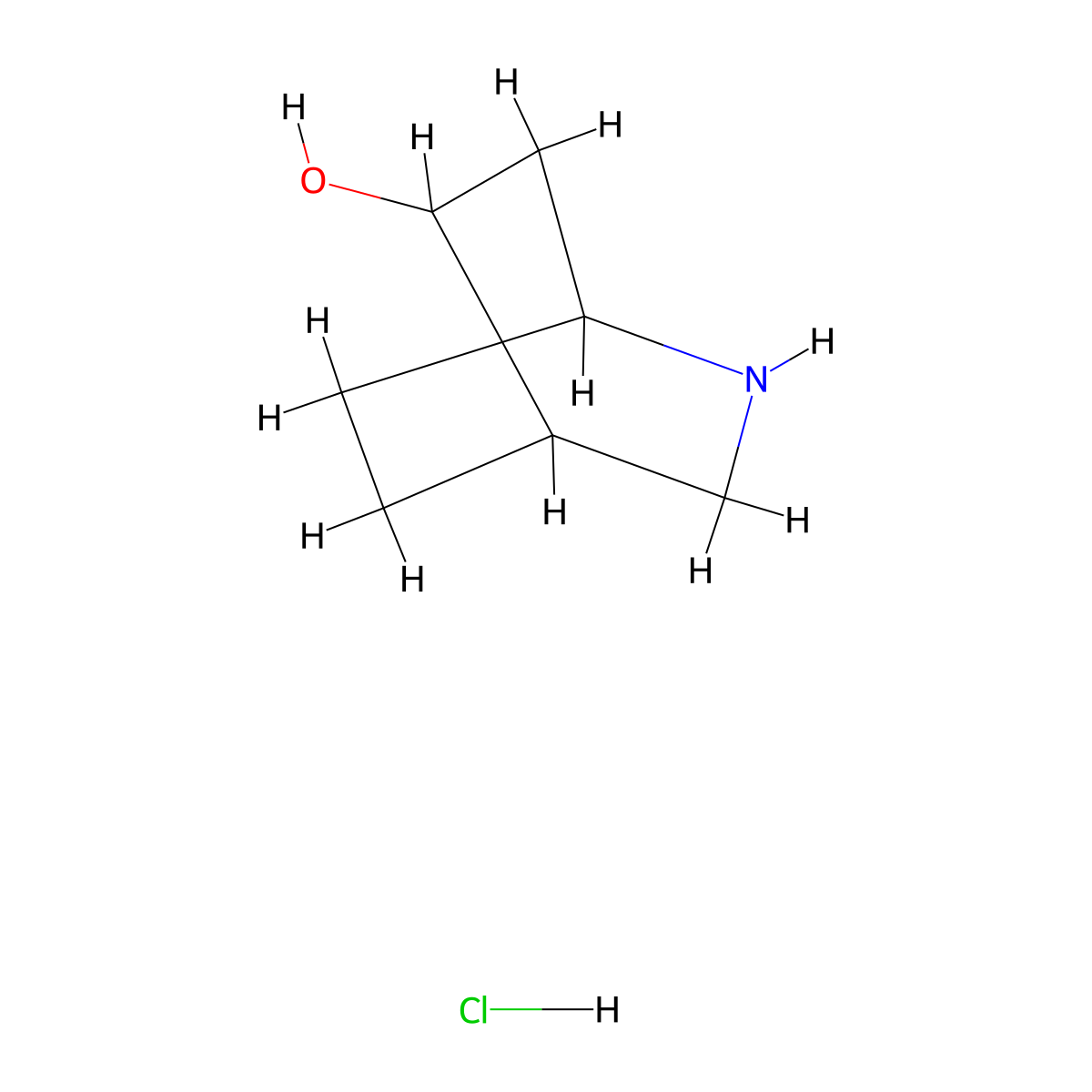 2-Azabicyclo[2.2.2]octan-5-ol hydrochloride molecular structure, CAS 750634-08-3