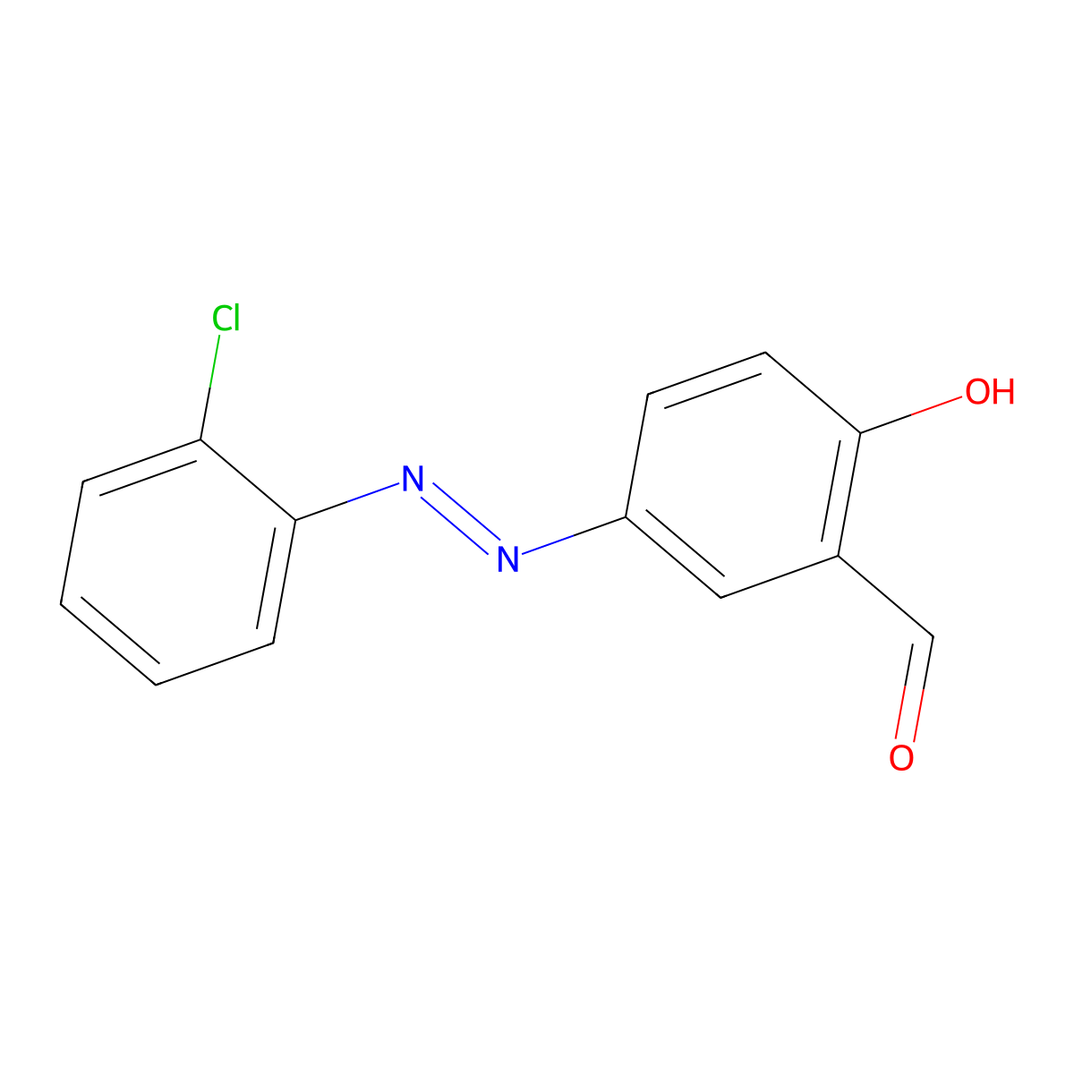 Benzaldehyde, 5-[(2-chlorophenyl)azo]-2-hydroxy- molecular structure, CAS 750635-91-7