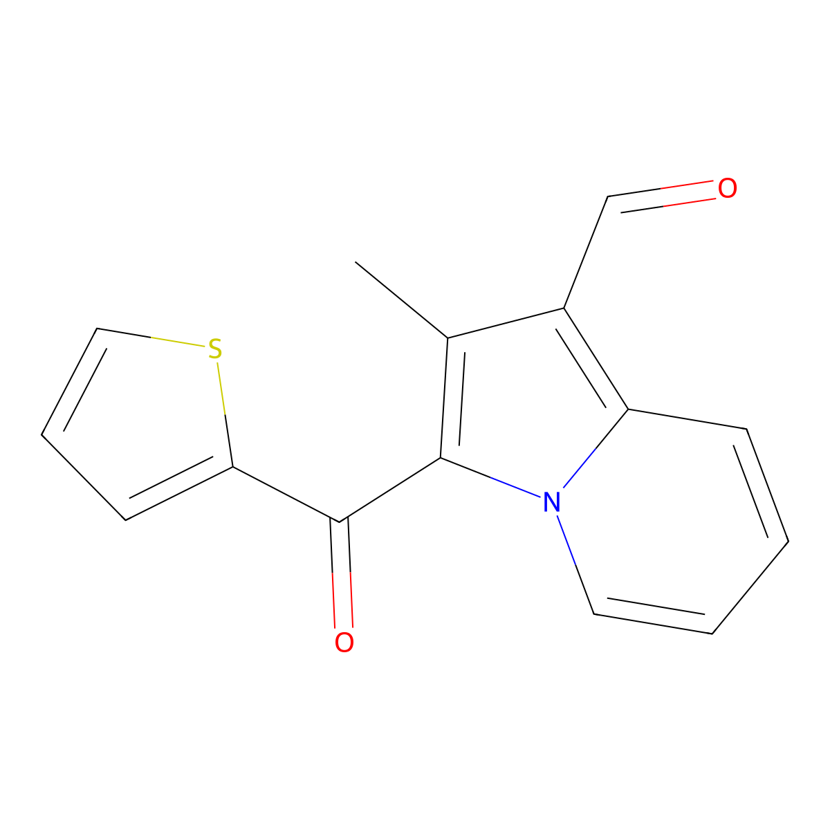 2-Methyl-3-(thiophene-2-carbonyl)indolizine-1-carbaldehyde molecular structure, CAS 750640-95-0