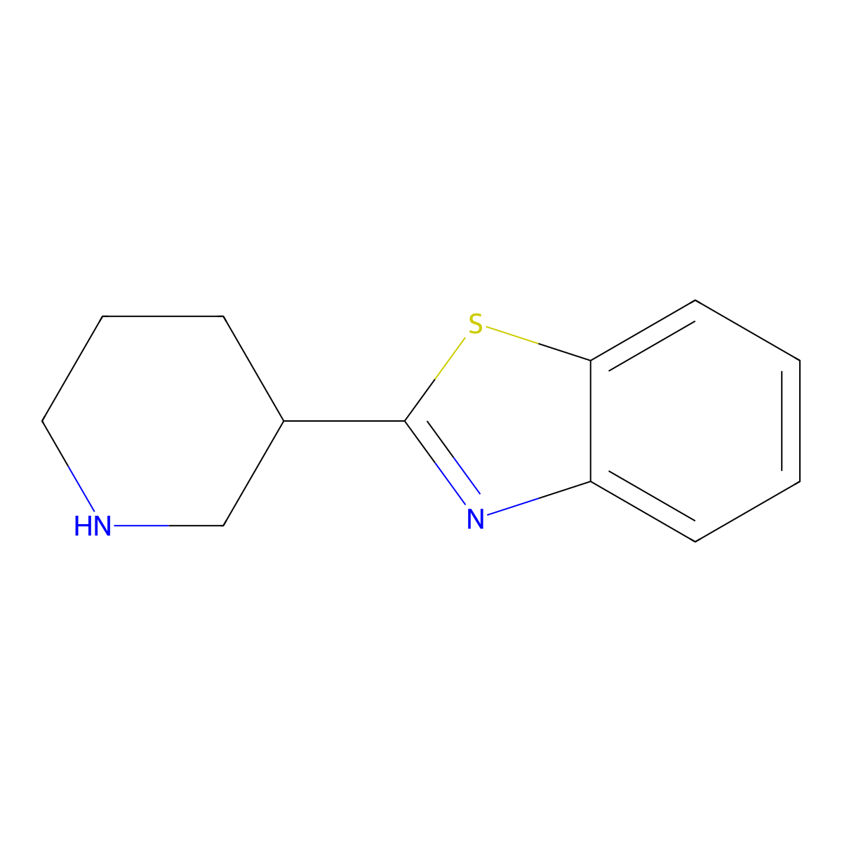 2-(Piperidin-3-yl)-1,3-benzothiazole molecular structure, CAS 750640-97-2