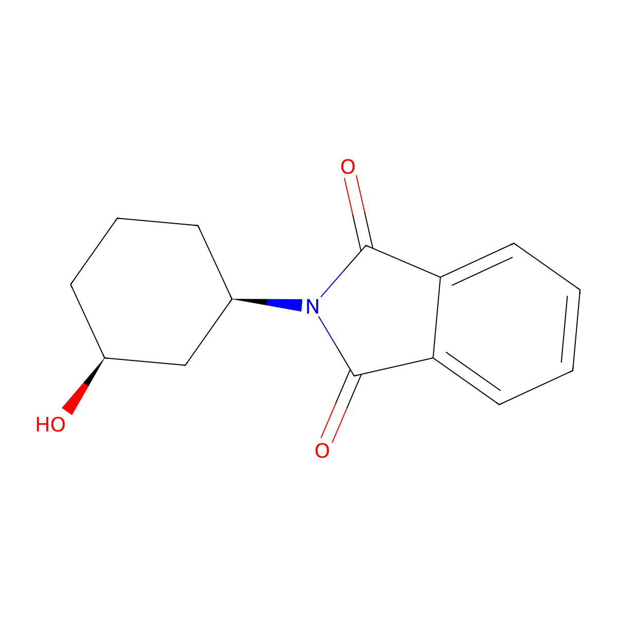 (1R,3S)-2-(3-Hydroxy-cyclohexyl)-isoindole-1,3-dione molecular structure, CAS 750649-37-7