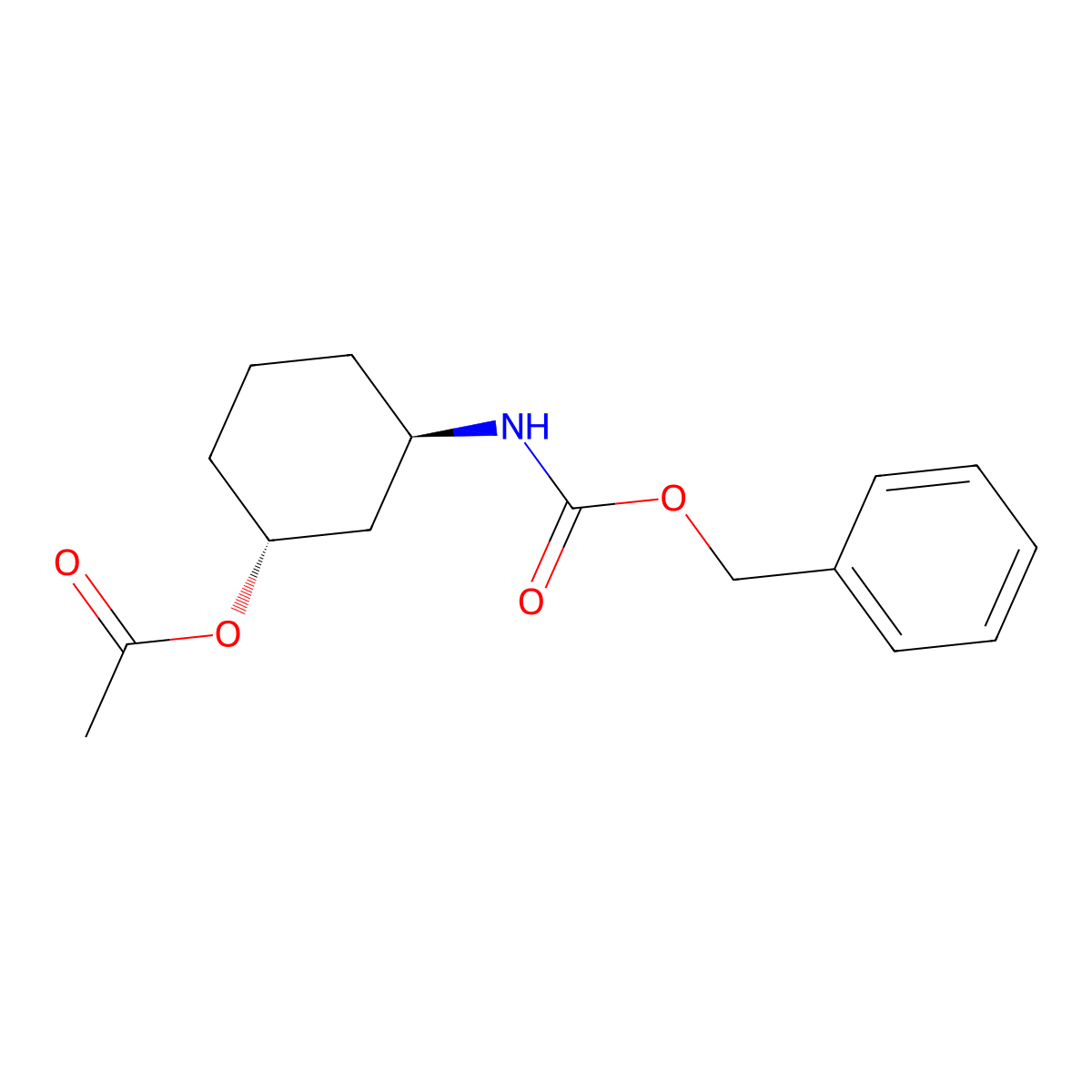 Phenylmethyl N-((1R,3R)-3-(acetyloxy)cyclohexyl)carbamate molecular structure, CAS 750649-42-4