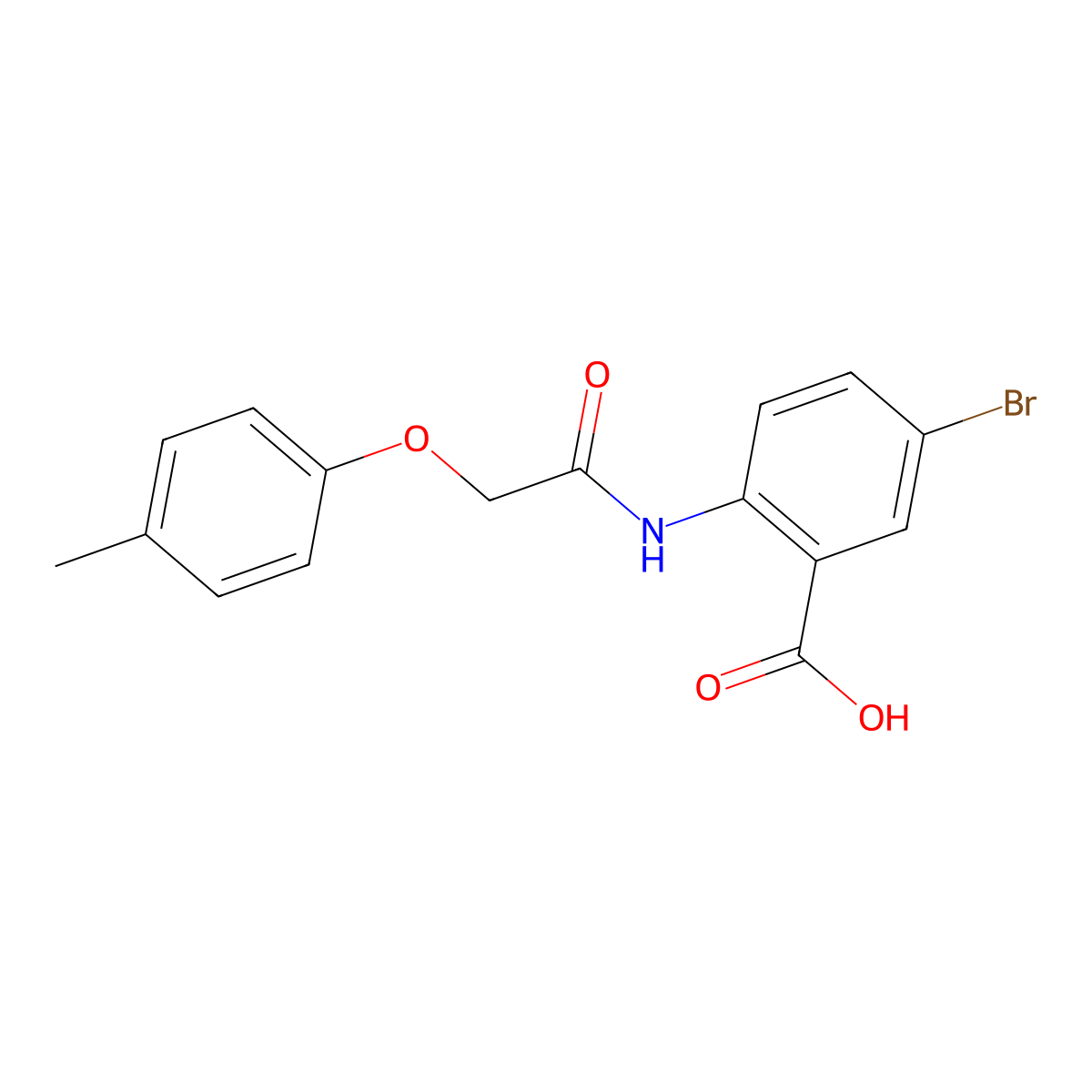5-Bromo-2-{[(4-methylphenoxy)acetyl]amino}benzoic acid molecular structure, CAS 75065-97-3