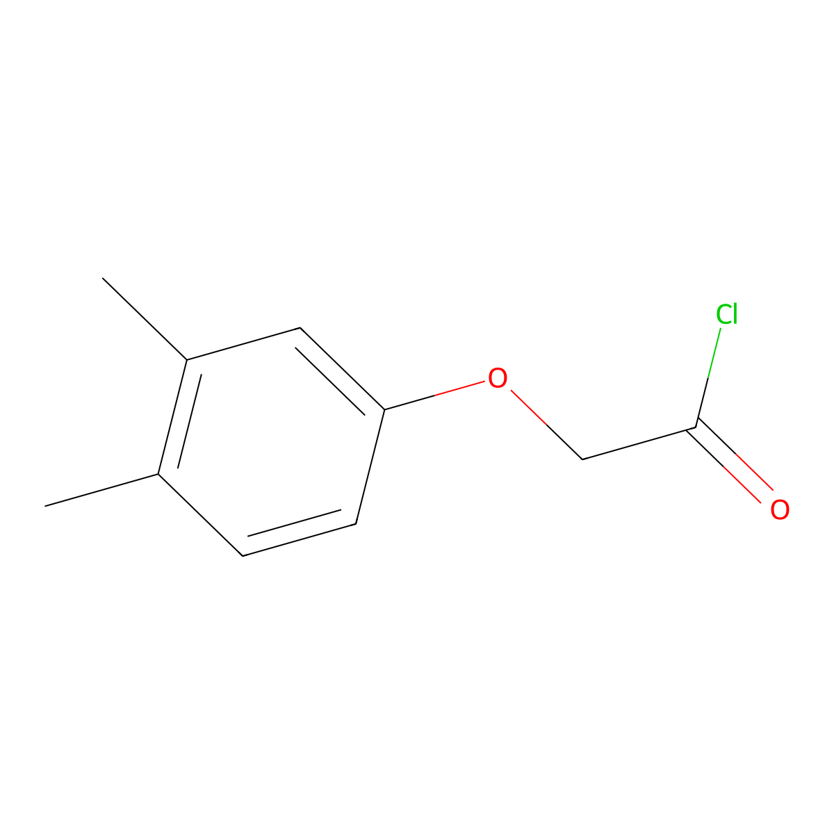 (3,4-Dimethylphenoxy)acetyl chloride molecular structure, CAS 75066-04-5