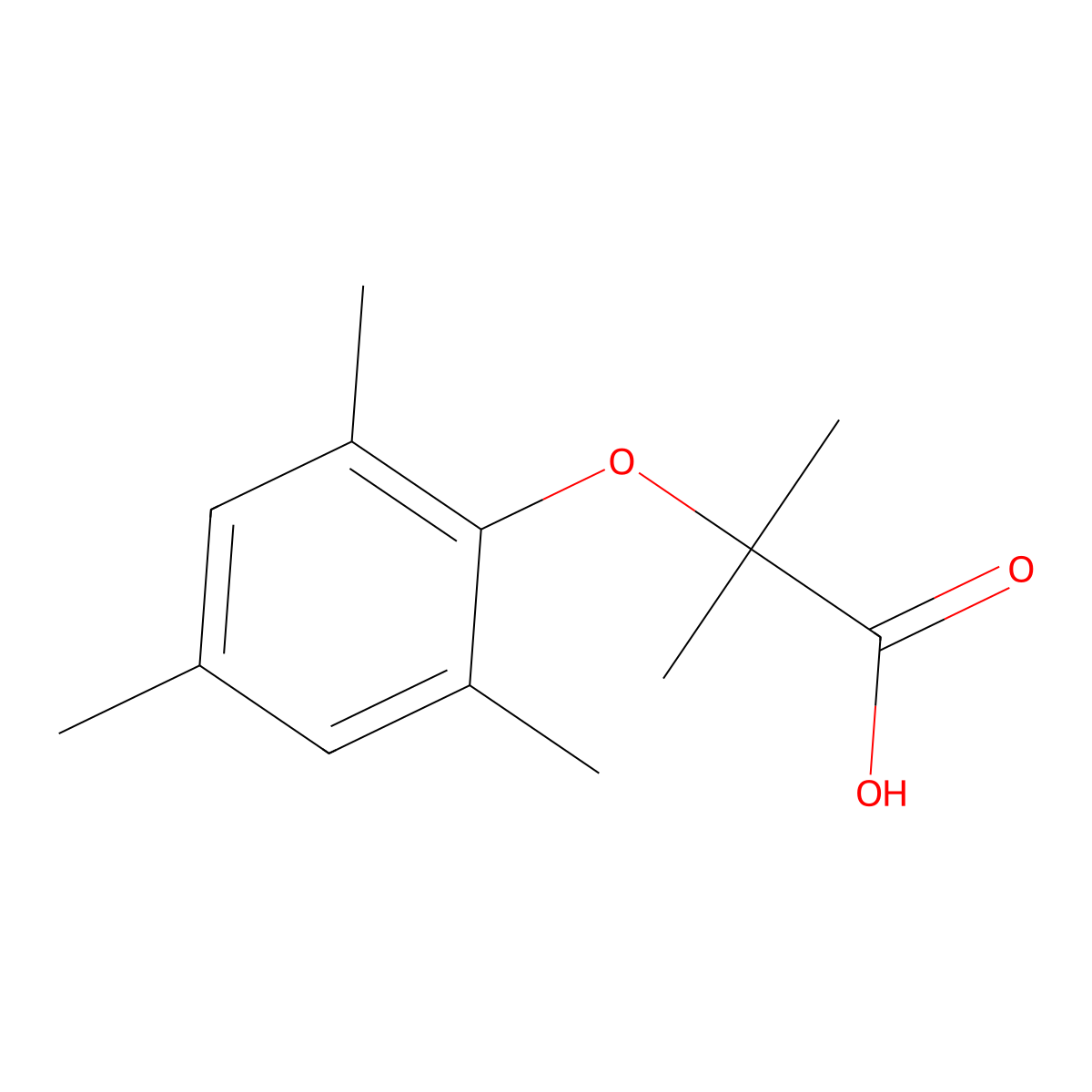 2-methyl-2-(2,4,6-trimethylphenoxy)Propanoic acid molecular structure, CAS 75066-21-6