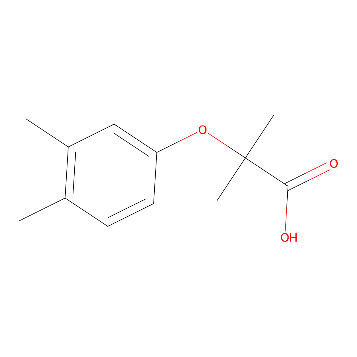 2-(3,4-Dimethylphenoxy)-2-methylpropanoic acid molecular structure, CAS 75066-24-9