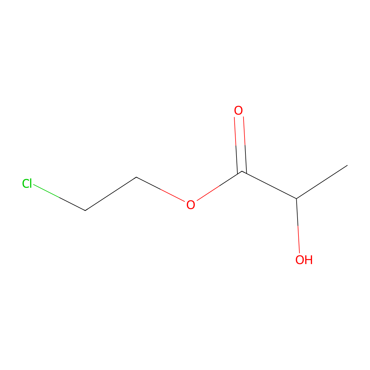 2-Chloroethyl 2-hydroxypropanoate molecular structure, CAS 75066-31-8