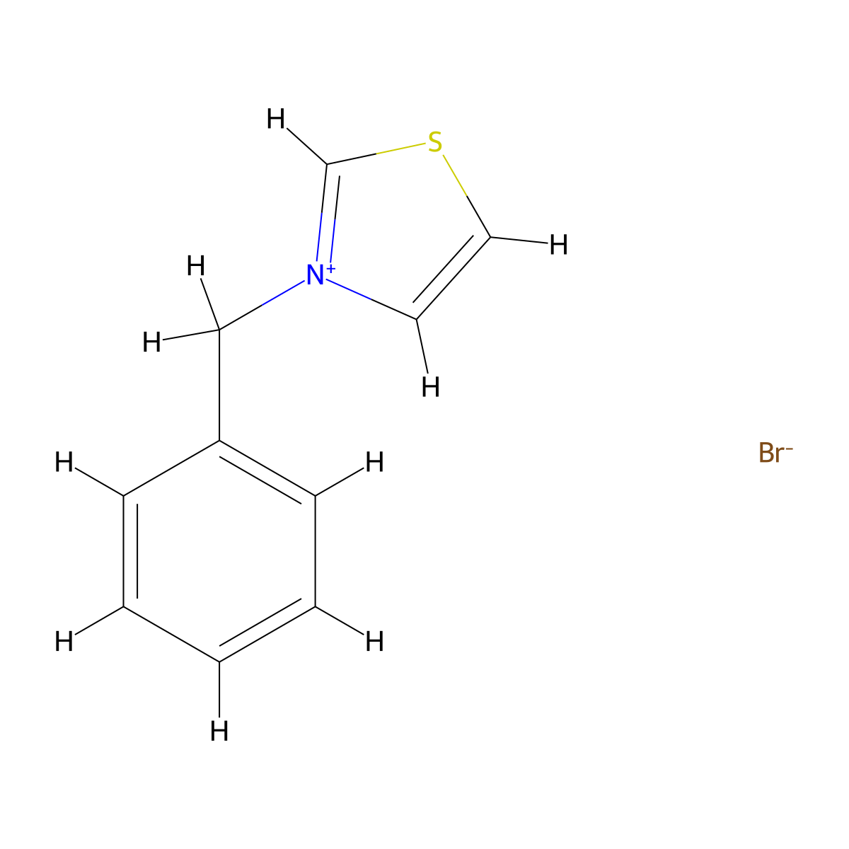 3-Benzylthiazol-3-ium bromide molecular structure, CAS 75066-50-1