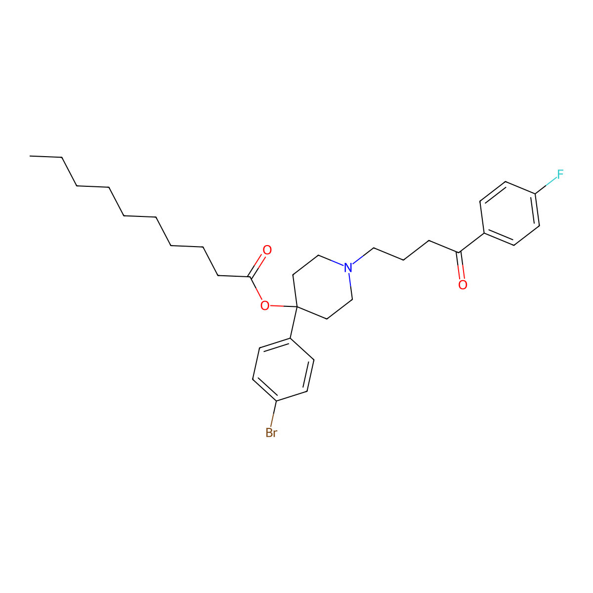 Bromperidol Decanoate molecular structure, CAS 75067-66-2