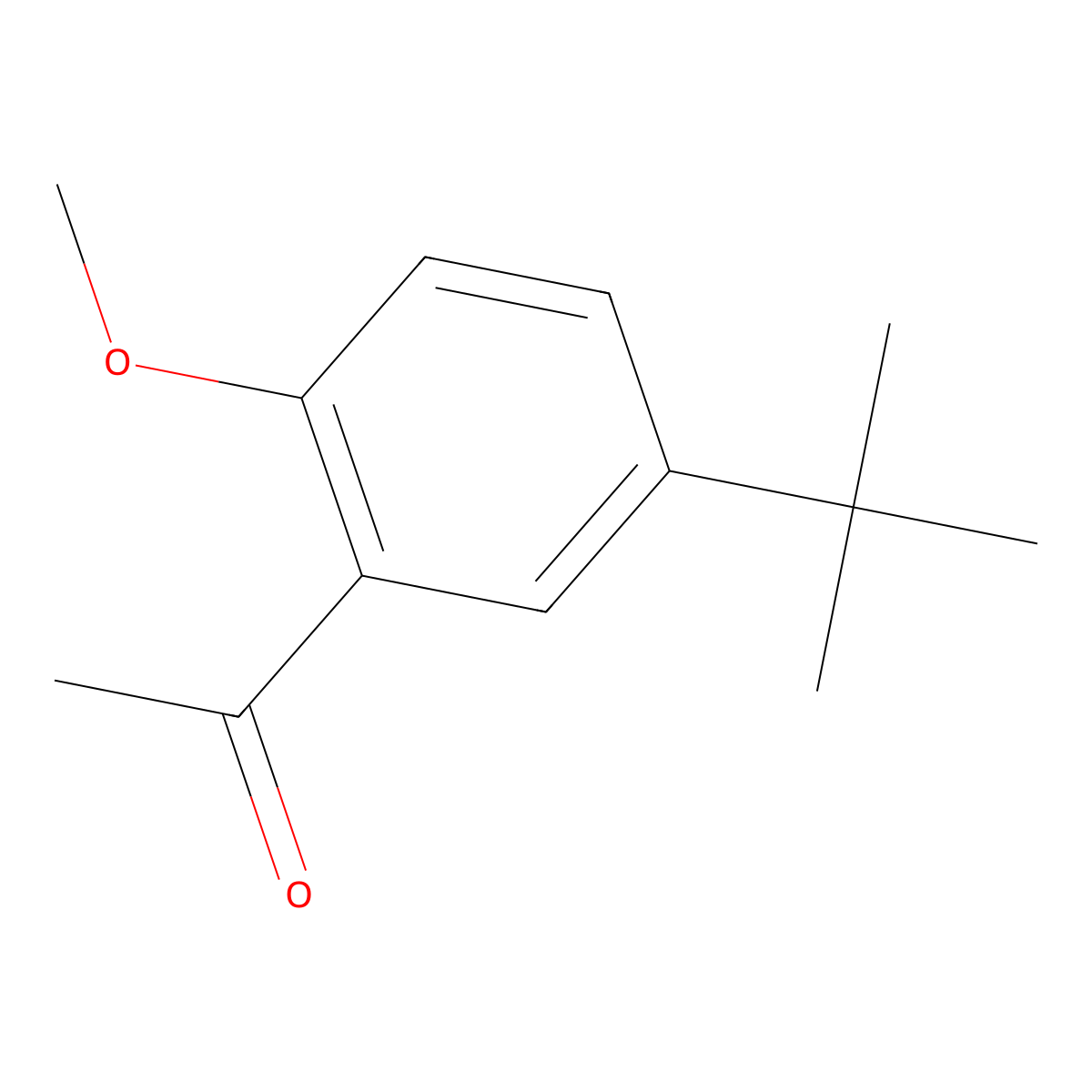 2-Acetyl-4-tert-butylanisole molecular structure, CAS 75069-38-4