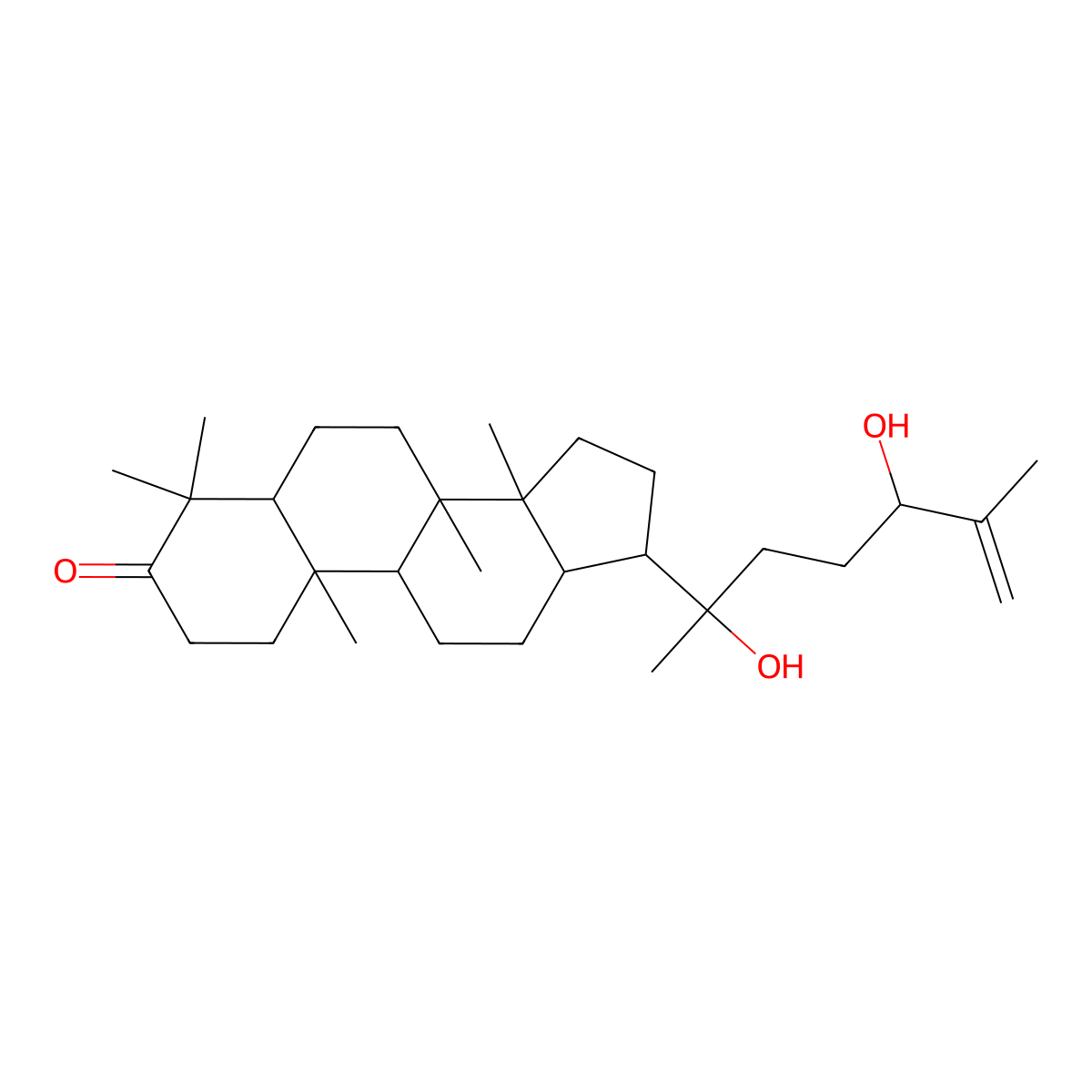 20,24-Dihydroxydammar-25-en-3-one molecular structure, CAS 75069-59-9