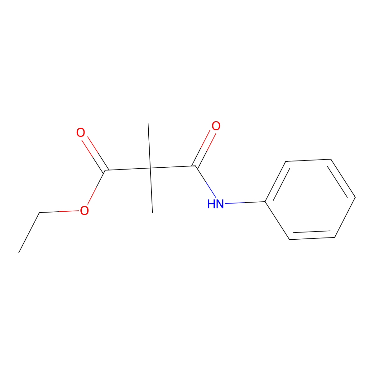 Ethyl 3-anilino-2,2-dimethyl-3-oxopropanoate molecular structure, CAS 7507-43-9