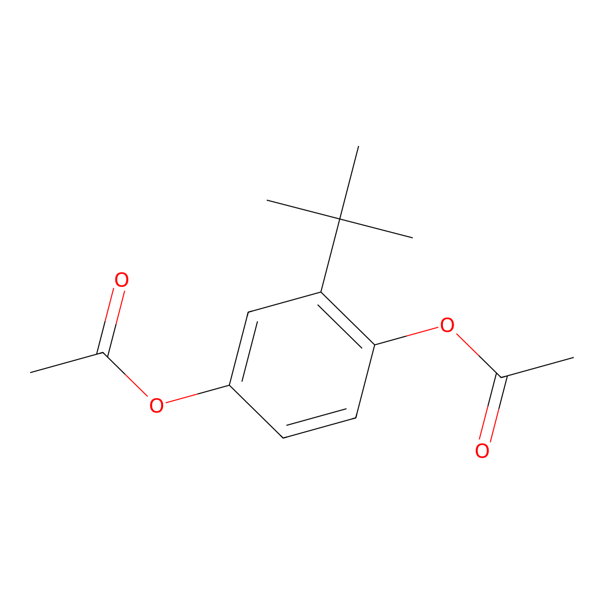 Tert-butylhydroquinone diacetate molecular structure, CAS 7507-48-4