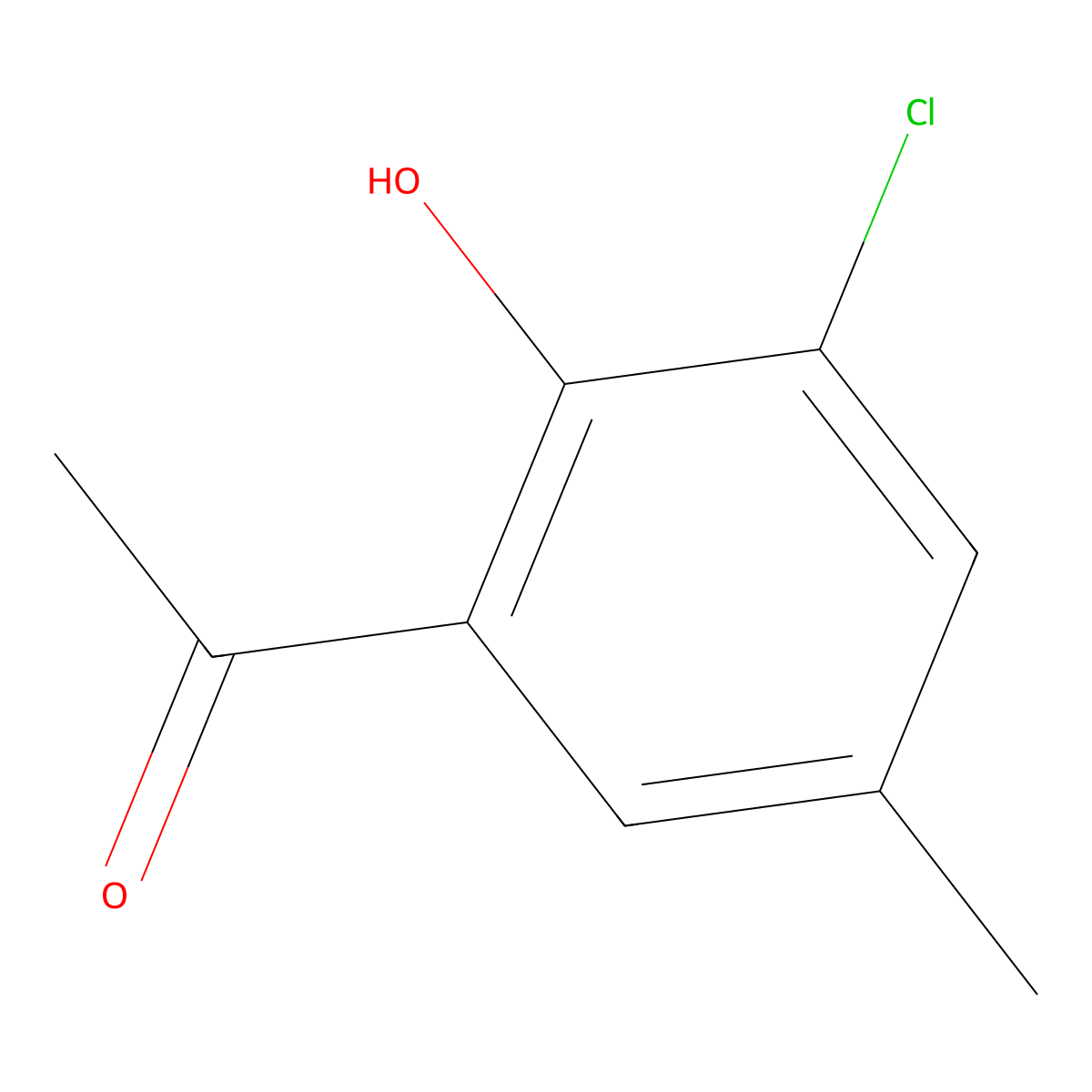 1-(3-Chloro-2-hydroxy-5-methylphenyl)ethan-1-one molecular structure, CAS 7507-88-2