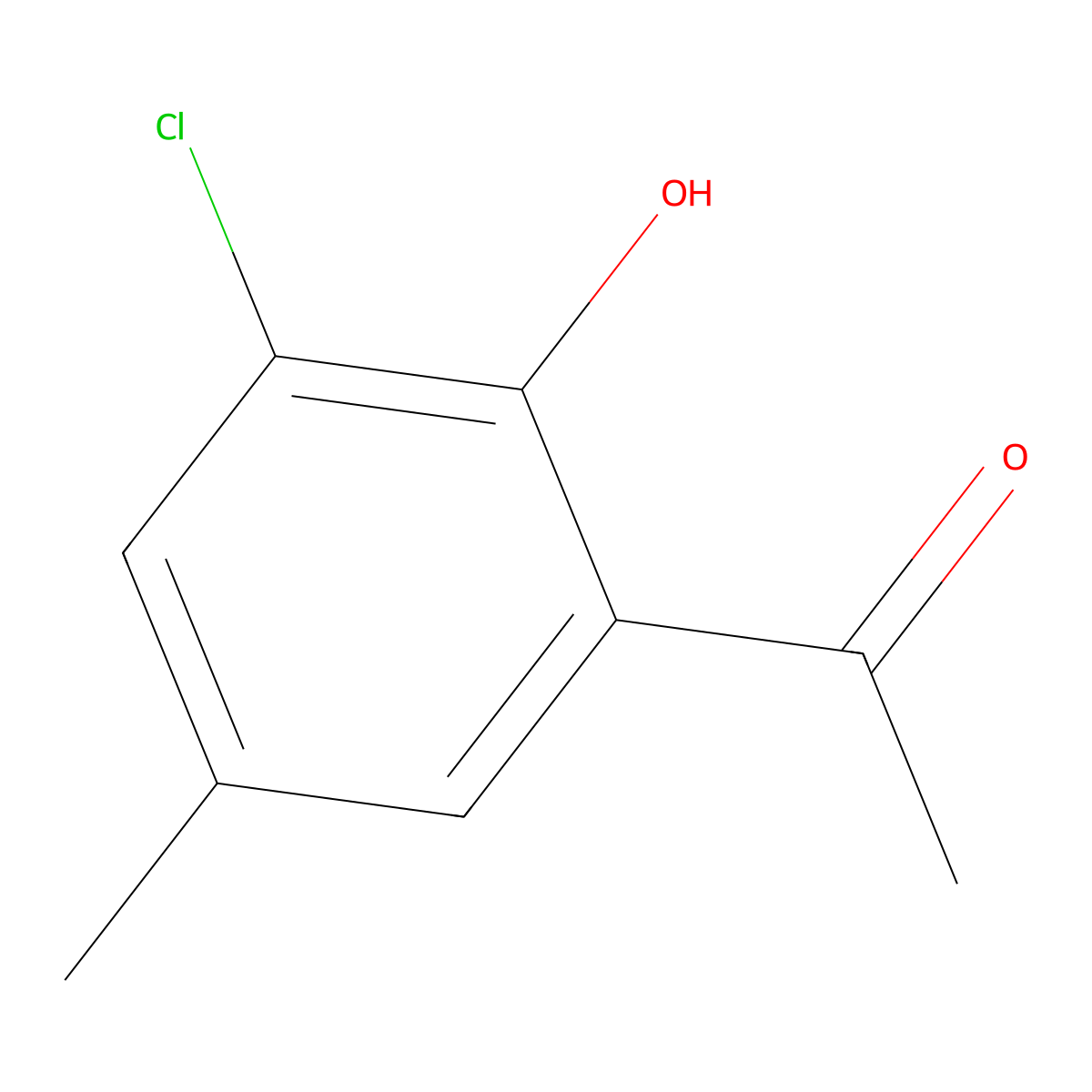 1-(3-Chloro-2-hydroxy-5-methylphenyl)ethan-1-one molecular structure, CAS 7507-88-2