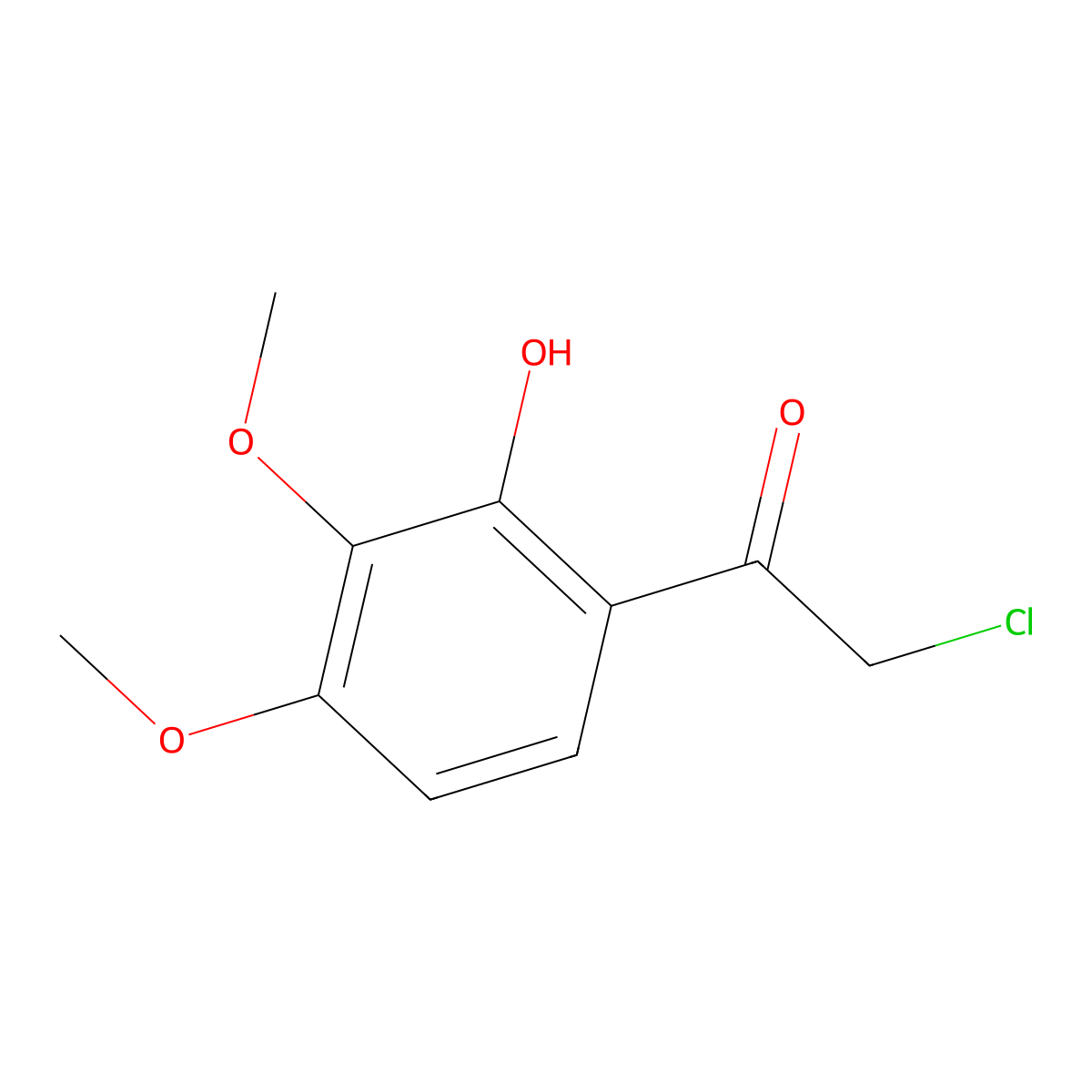 2-Chloro-1-(2-hydroxy-3,4-dimethoxyphenyl)ethanone molecular structure, CAS 7507-92-8