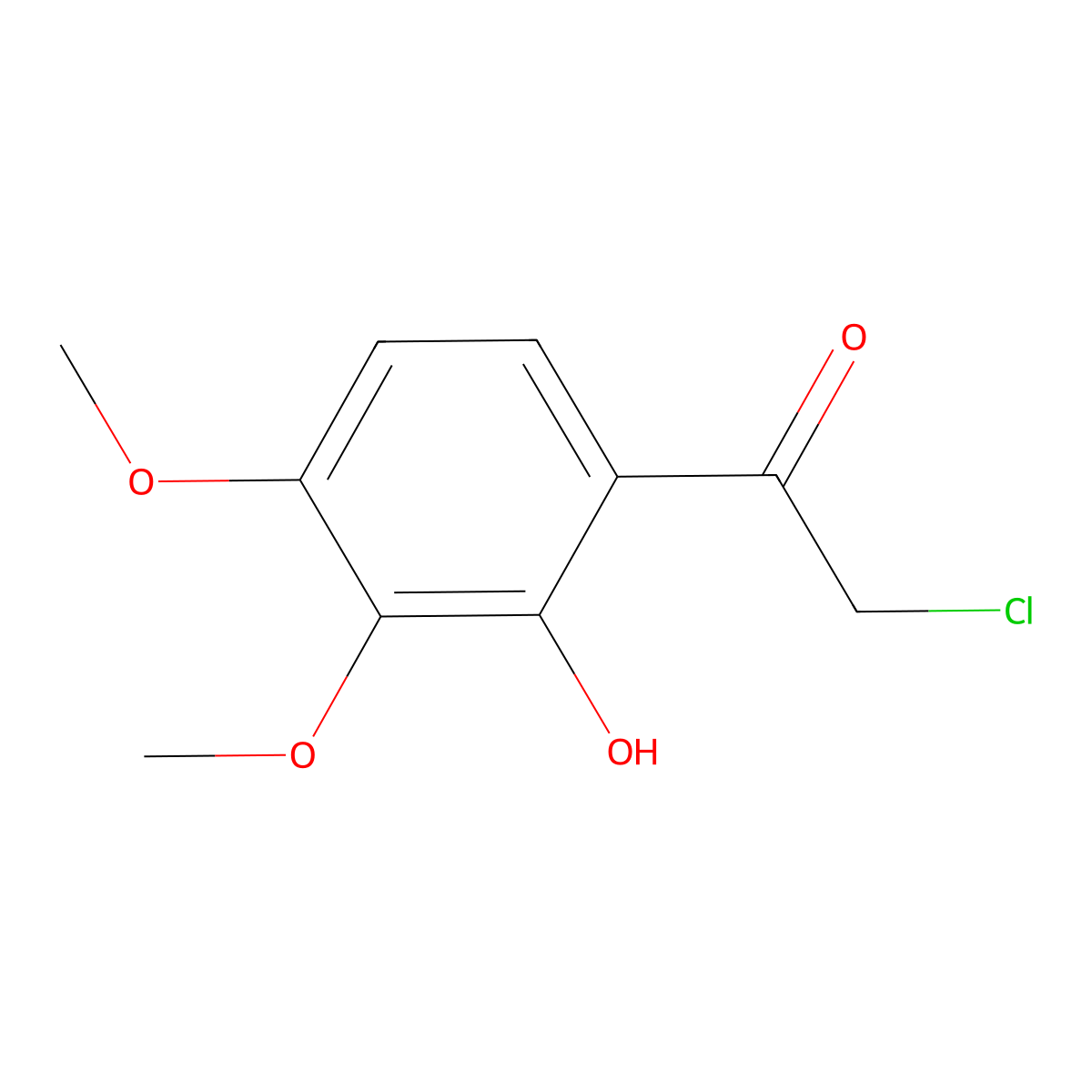2-Chloro-1-(2-hydroxy-3,4-dimethoxyphenyl)ethanone molecular structure, CAS 7507-92-8