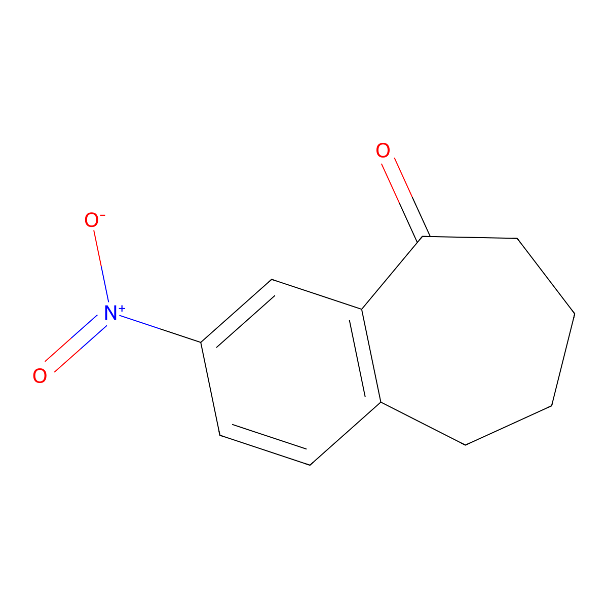 3-Nitro-6,7,8,9-tetrahydro-5H-benzo[a]cyclohepten-5-one molecular structure, CAS 7507-93-9