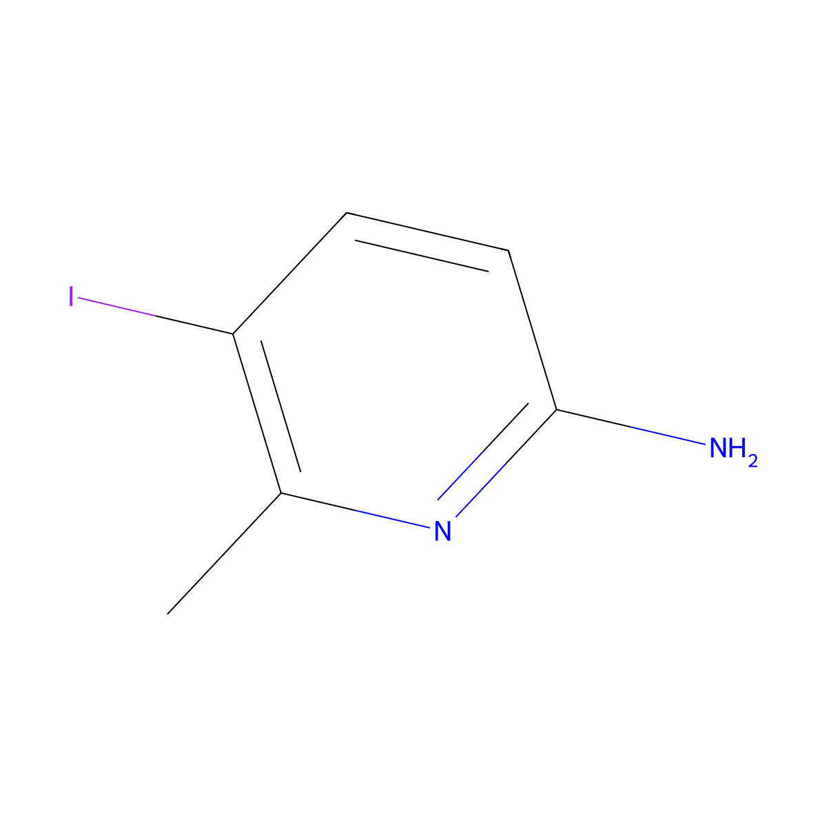5-Iodo-6-methylpyridin-2-amine molecular structure, CAS 75073-11-9