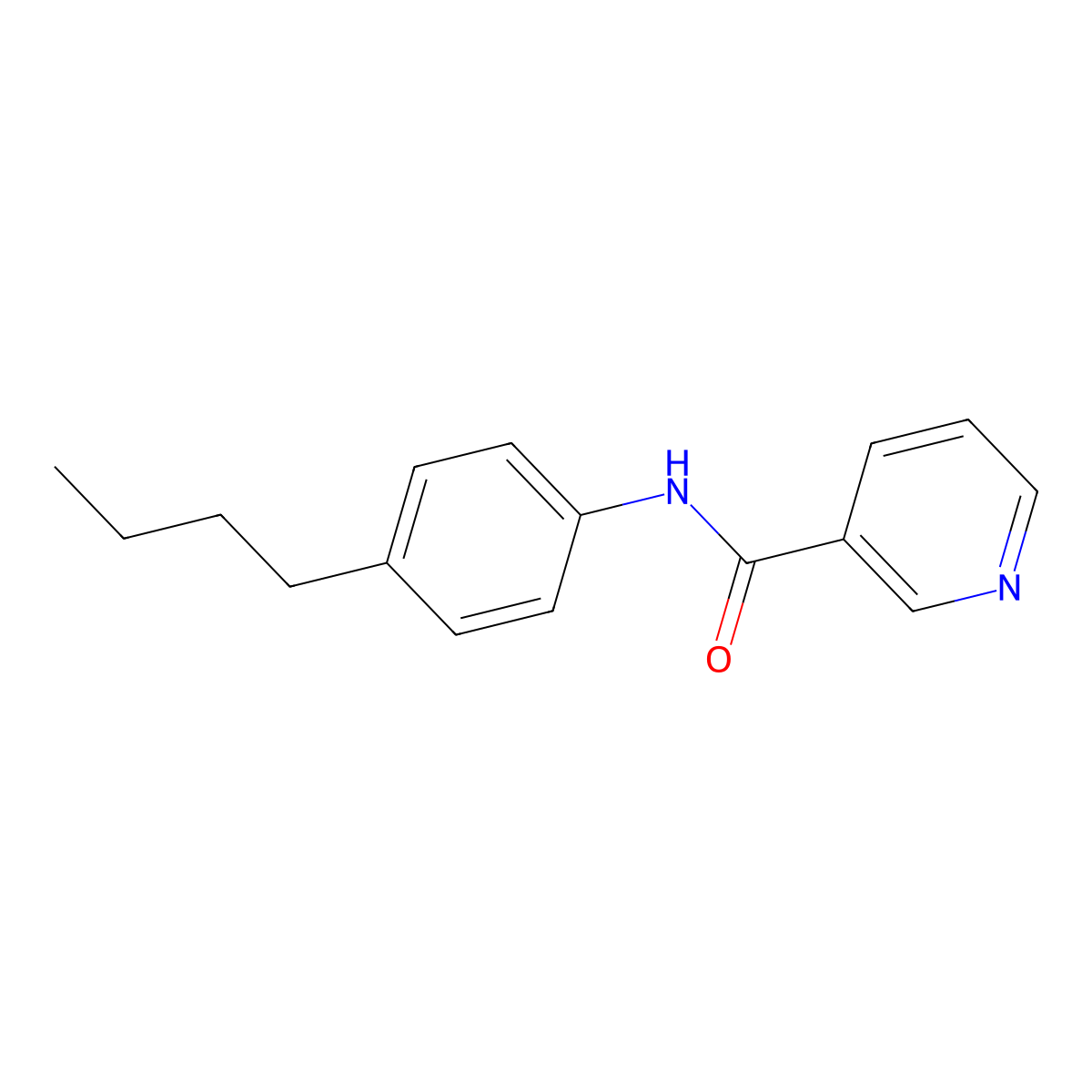 N-(4-butylphenyl)pyridine-3-carboxamide molecular structure, CAS 75075-27-3