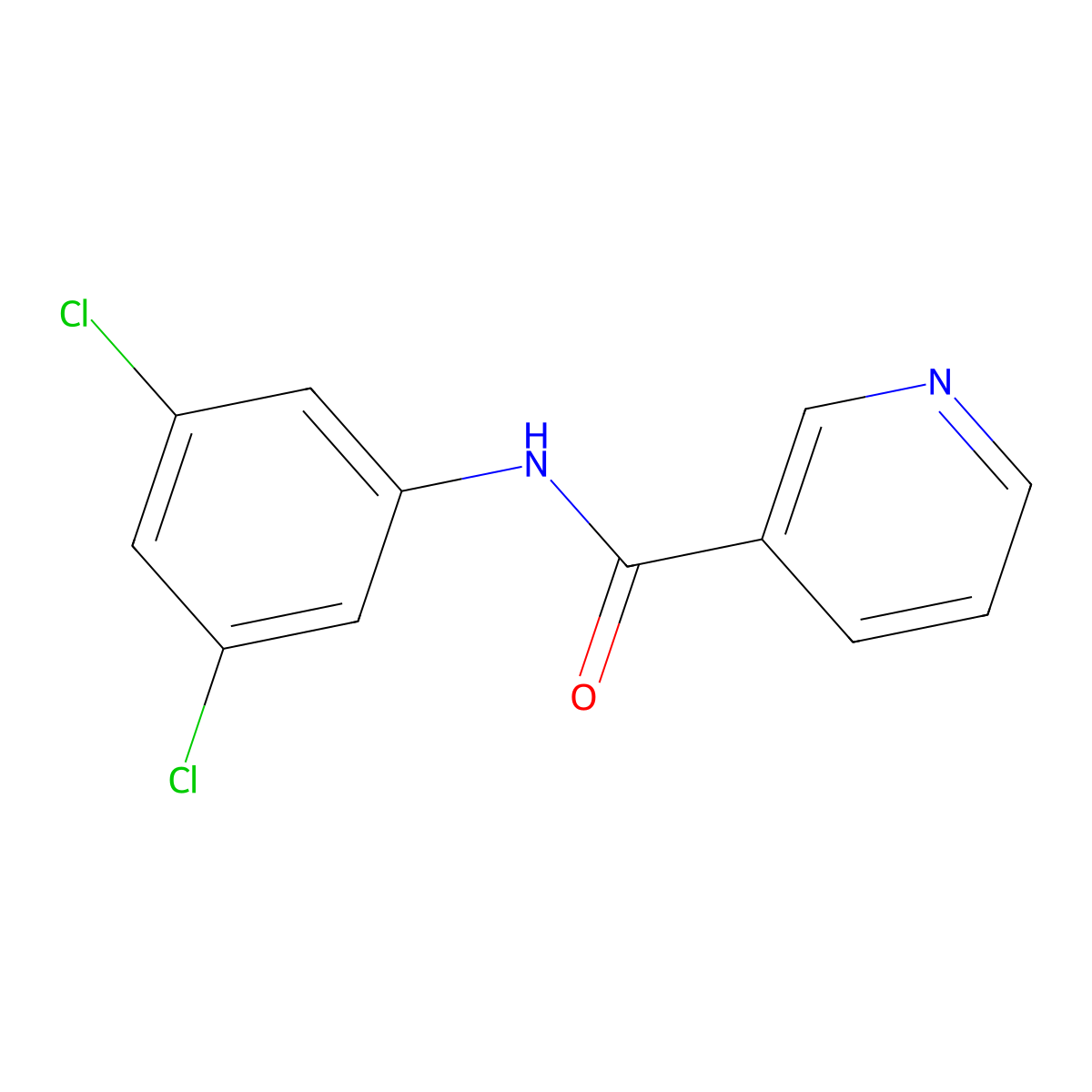 N-(3,5-dichlorophenyl)pyridine-3-carboxamide molecular structure, CAS 75075-32-0