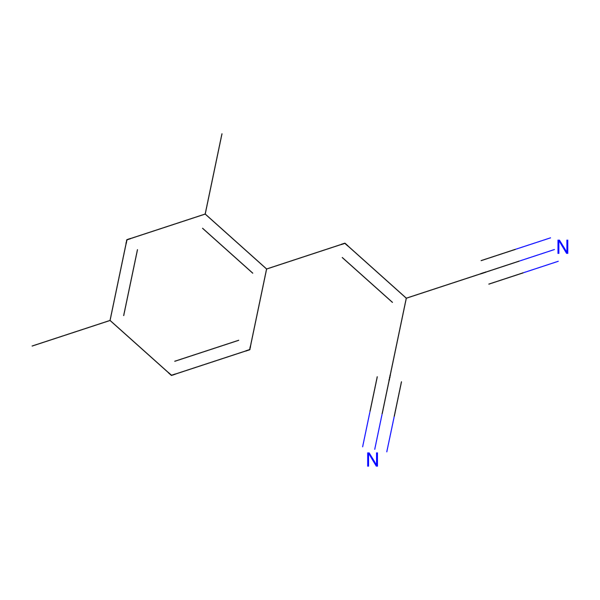 (2,4-Dimethylbenzylidene)propanedinitrile molecular structure, CAS 75076-12-9