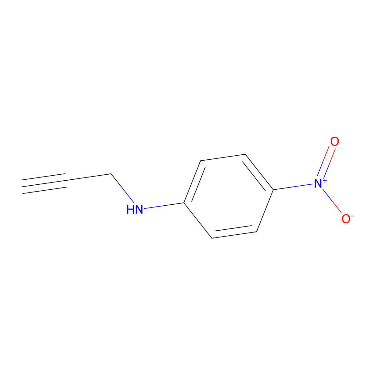 4-nitro-N-prop-2-ynylaniline molecular structure, CAS 75077-46-2