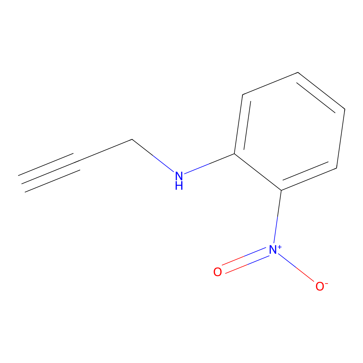 2-nitro-N-(prop-2-yn-1-yl)aniline molecular structure, CAS 75077-47-3