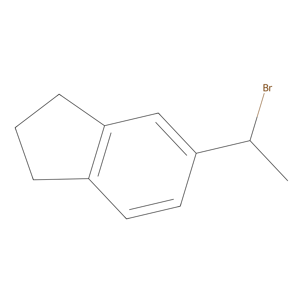 5-(1-bromoethyl)-2,3-dihydro-1H-indene molecular structure, CAS 75078-93-2