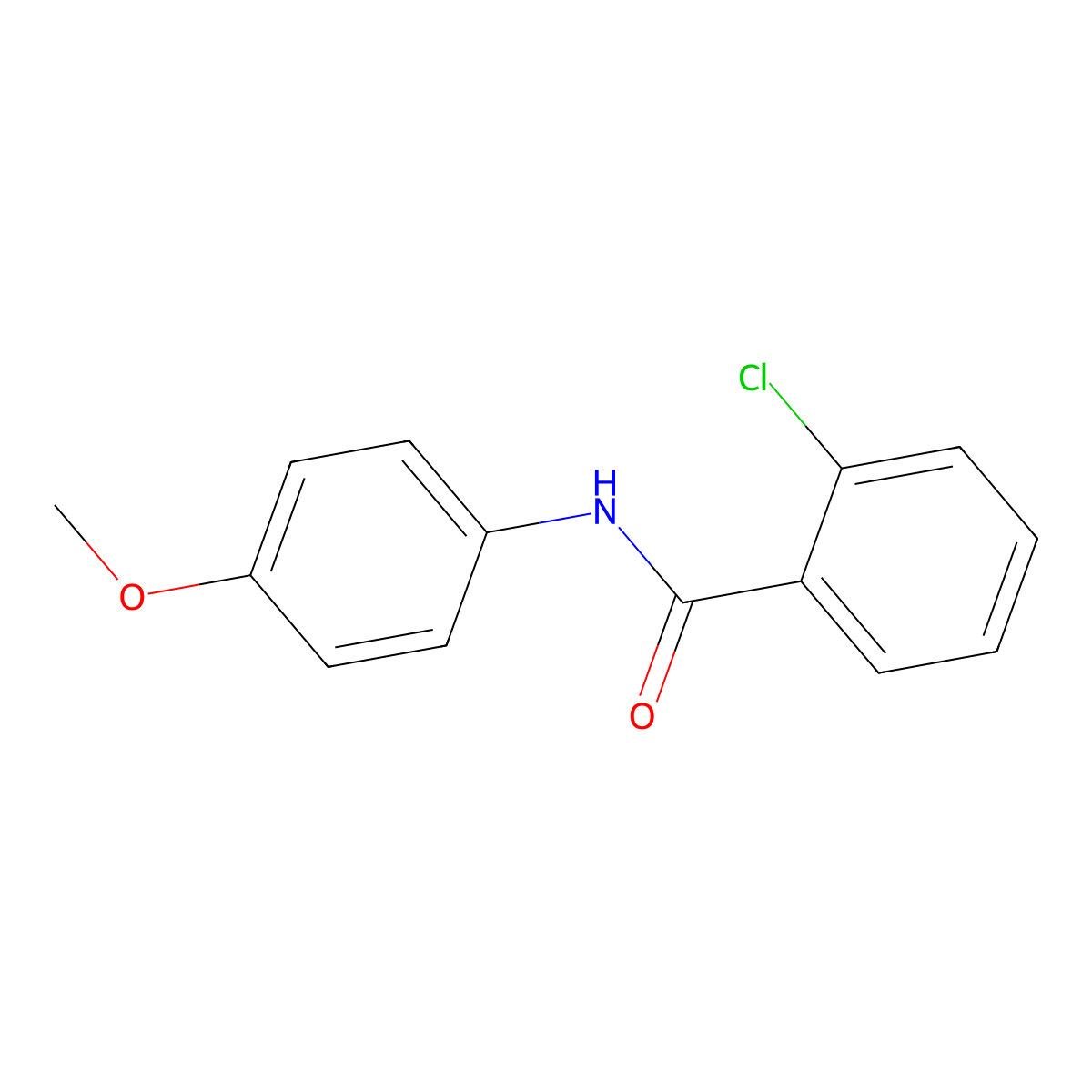 2-chloro-N-(4-methoxyphenyl)benzamide molecular structure, CAS 7508-77-2