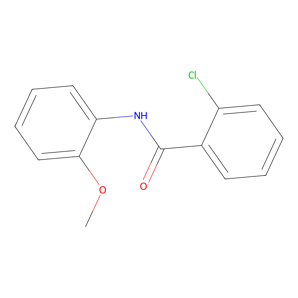 2-chloro-N-(2-methoxyphenyl)benzamide molecular structure, CAS 7508-78-3