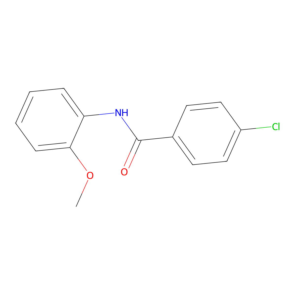 4-chloro-N-(2-methoxyphenyl)benzamide molecular structure, CAS 7508-80-7