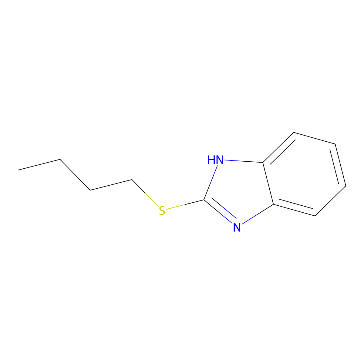 2-butylsulfanyl-1H-benzimidazole molecular structure, CAS 75080-11-4