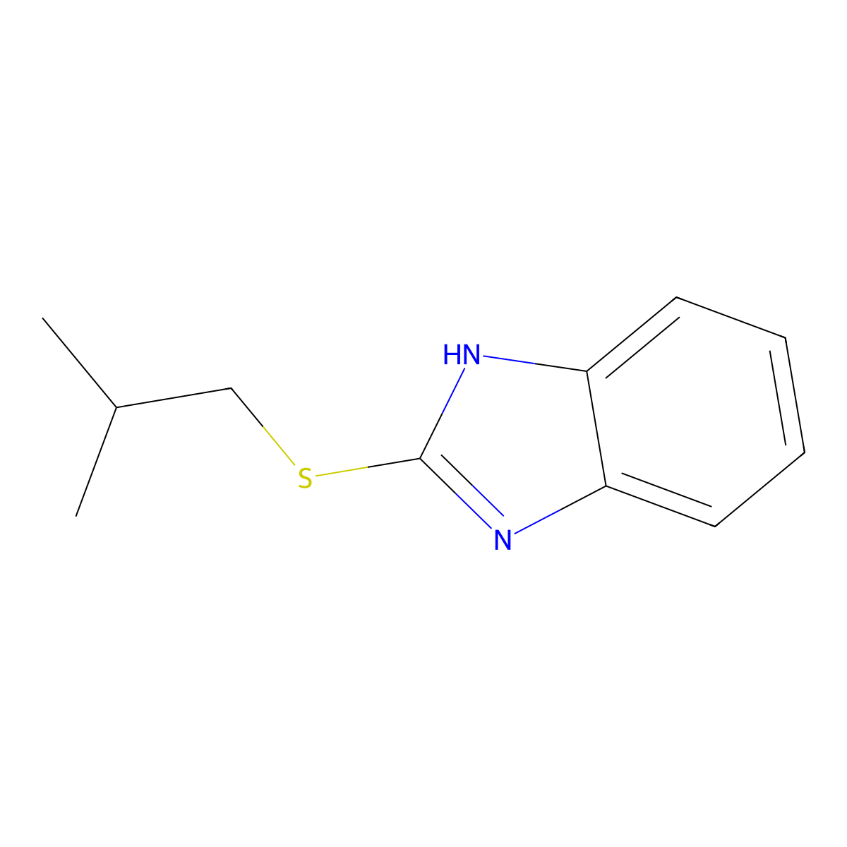 2-(Isobutylthio)-1H-benzimidazole molecular structure, CAS 75080-14-7
