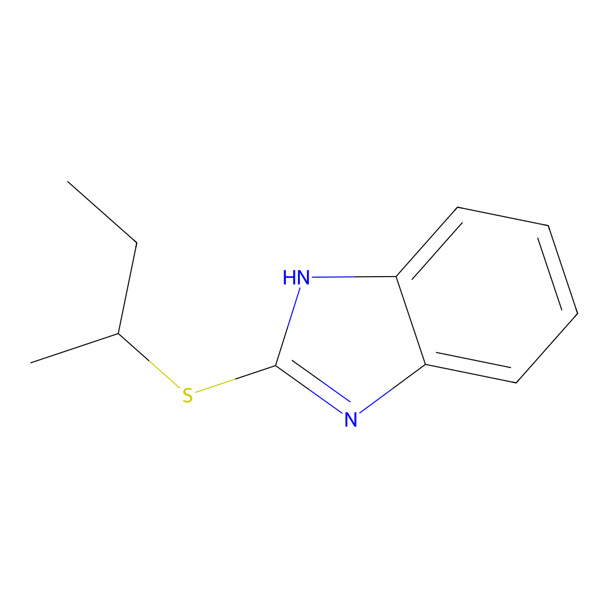 2-(sec-butylthio)-1H-benzo[d]imidazole molecular structure, CAS 75080-16-9